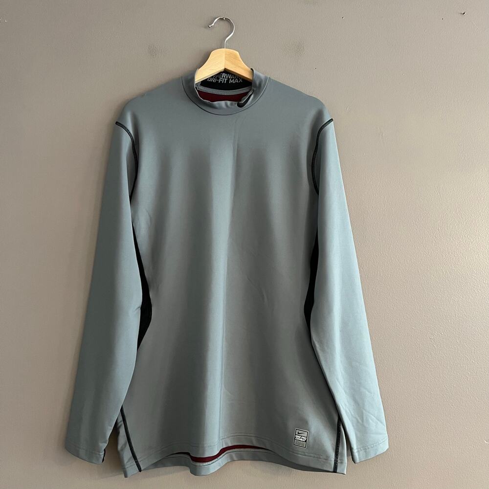 Nike Pro Combat Hyperwarm Dri-FIT Max Shirt Mens XL Gray Long Sleeve Training